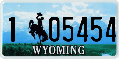 WY license plate 105454
