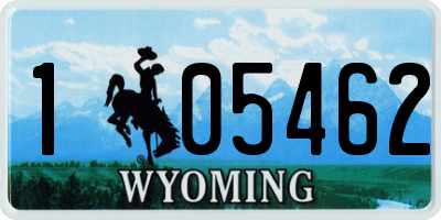 WY license plate 105462