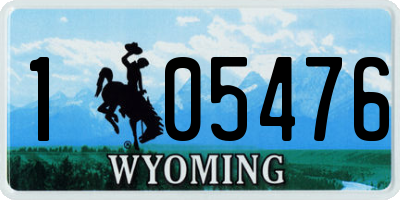 WY license plate 105476