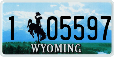WY license plate 105597