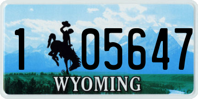 WY license plate 105647