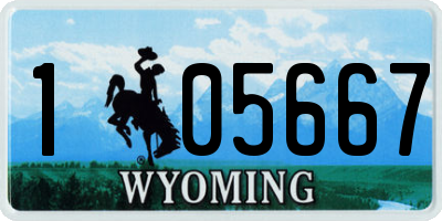 WY license plate 105667