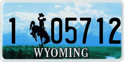 WY license plate 105712
