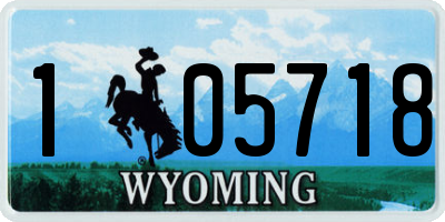 WY license plate 105718