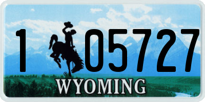 WY license plate 105727