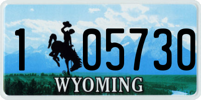 WY license plate 105730
