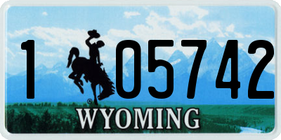 WY license plate 105742