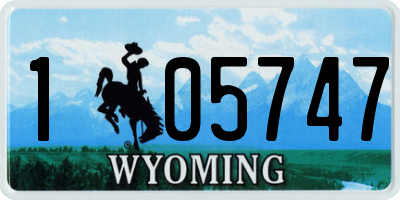 WY license plate 105747