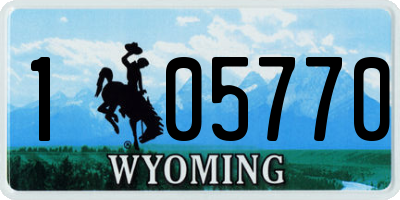WY license plate 105770