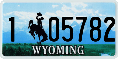 WY license plate 105782