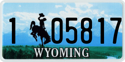 WY license plate 105817