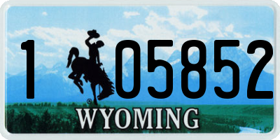 WY license plate 105852