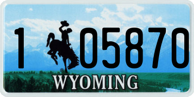 WY license plate 105870