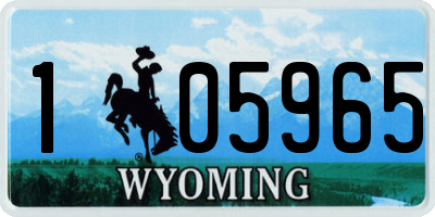 WY license plate 105965