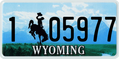 WY license plate 105977