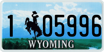 WY license plate 105996