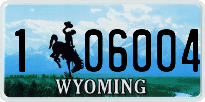 WY license plate 106004