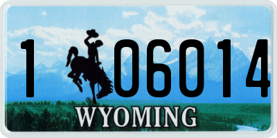 WY license plate 106014