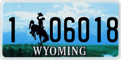 WY license plate 106018