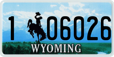 WY license plate 106026