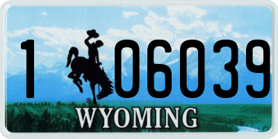WY license plate 106039