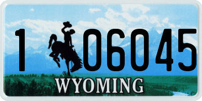 WY license plate 106045