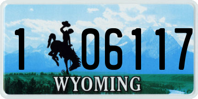 WY license plate 106117