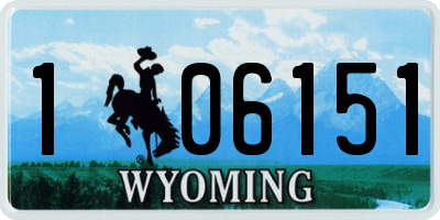 WY license plate 106151