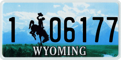 WY license plate 106177