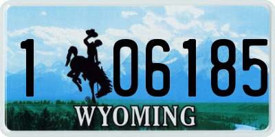 WY license plate 106185