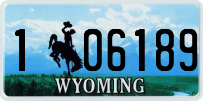 WY license plate 106189
