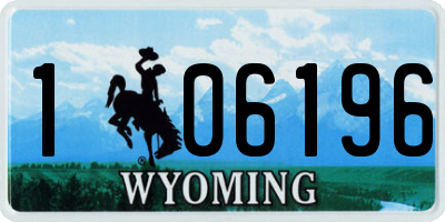 WY license plate 106196