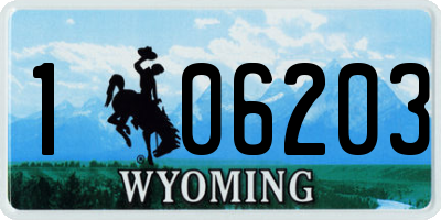 WY license plate 106203