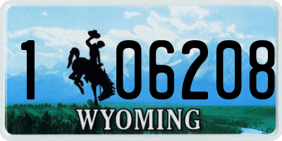 WY license plate 106208