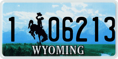 WY license plate 106213