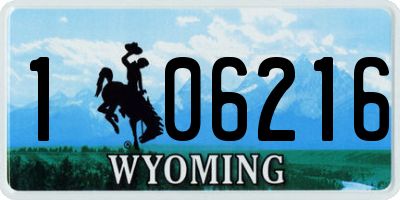 WY license plate 106216