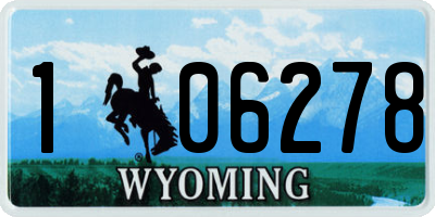 WY license plate 106278