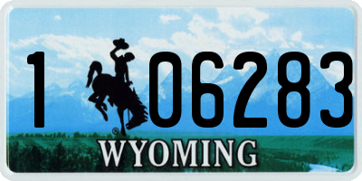 WY license plate 106283