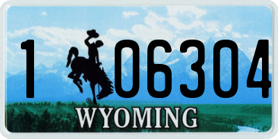 WY license plate 106304