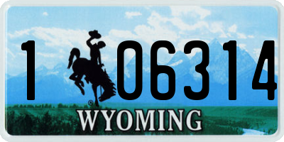WY license plate 106314