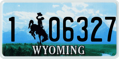 WY license plate 106327
