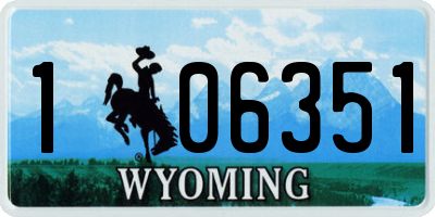 WY license plate 106351