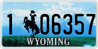 WY license plate 106357