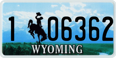 WY license plate 106362