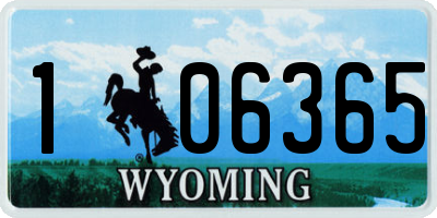 WY license plate 106365