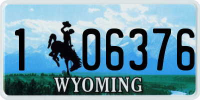 WY license plate 106376