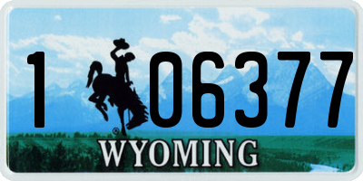 WY license plate 106377