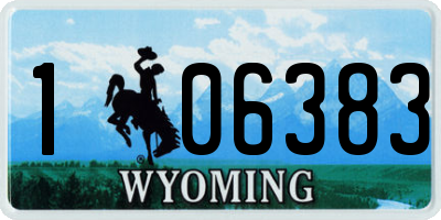 WY license plate 106383