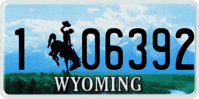 WY license plate 106392