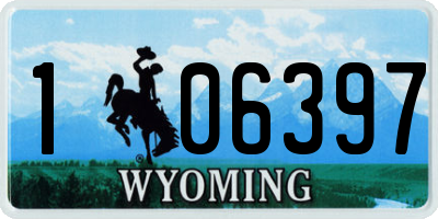 WY license plate 106397